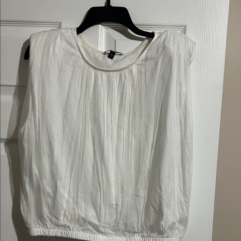 Express White Pleated Blouse